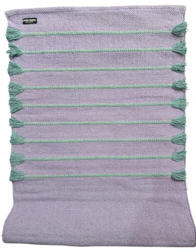 EXPORT PROFILE Estera de yoga de algodón hecha a mano en la India, alfombrilla ecológica, cómoda, extralarga, tejida a mano - 100% algodón orgánico, alfombrilla de yoga antideslizante y gruesa para
