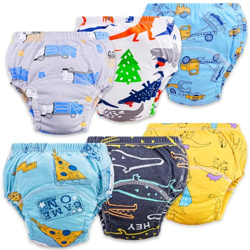 Potty Training Pants for Boys,6 Packs Toddler Training Pants Baby Training Pants Cotton,Potty Training Underwear Reusable (UK, Age, 6 Years, Regular, Blue)