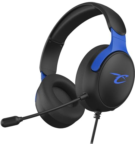 SUBSONIC - Astra Gaming-Headset für PS5 PS4 PC Xbox, Gaming-Kopfhörer mit 40-mm-Lautsprecher, neigbares Mikrofon, integrierte Lautstärkeregelung und Stummschalttaste - Schwarz und blau
