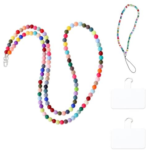 JSTHHTT 4 PCS Colgante para Movil con Cadena y Hebilla - Cuerda para Cuello con Lengüetas de Sujeción - Compatible con Casi Todos Los Modelos de Teléfono