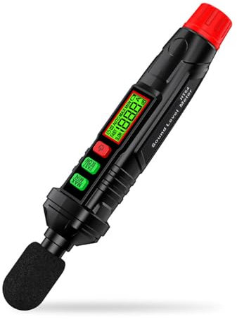 Lancoon Decibelímetro Medidor Digital Nivel Sonido 30-130dB Retención Datos A Ponderada MAX/MIN Retención Datos Uso para el Hogar Vecino Ruidoso Fábrica