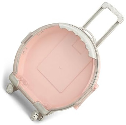 Msiud Custodia da Viaggio per Trucchi, Organizer per Giocattoli per Bambini con Ruota Scatola Porta Cosmetici Portatile per Campeggio Carrello da Viaggio Baule Valigia in Plastica