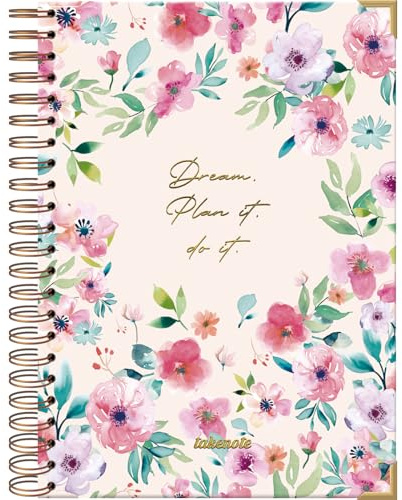 Bullet Journal A4 - Cuaderno Punteado para Organización y Notas, Tamaño 21,5 x 30 cm, Cierre de Anillas Dobles (Wire’o), 192 Páginas, Papel Grueso de 100 gr/m² - Takenote Elba