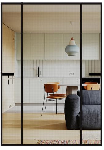 LALAGO Puerta Magnética, 150x210cm, Se Cierra Automáticamente, Mosquitera Puerta Magnetica, Doble Apertura Lateral Mosquitera Puerta Corredera, Cortinas Mosquiteras para Puertas, Ventanas, Balcón