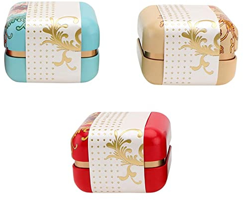 NingMeng 3 st tekanna behållare mini te förvaringsbox rostbeständig fyrkantig kaffe te förseglad låda för butik hantverk mellanmål godis och te