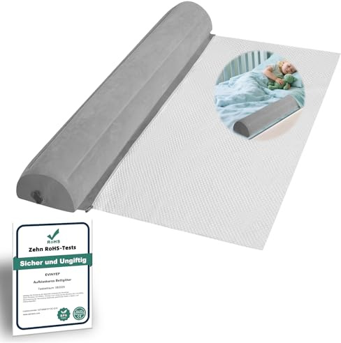 EVINYEP Barrière de Lit Enfant Gonflable et Pliable, Sécurité Portable pour Voyage, Antidérapant Adapté aux Lits Simples/Doubles/King Size, Protection Enfants et Tout-Petits