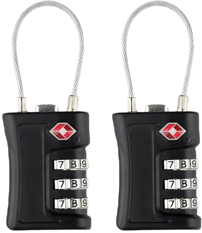 Arvoni 2 Piezas Candado Taquilla, Candado Maleta Viaje TSA, Candado Combinacion de 3 Dígitos, candado Taquilla Gimnasio, Candados para Maletas, Mochilas, Equipajes