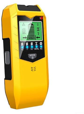 HpLive SH402 5-in-1 Multifunktions-Wandscanner Metalldetektor Leitungssuchgerät für Holz Metall Stromleitungen Ortungsgerät(Gelb)
