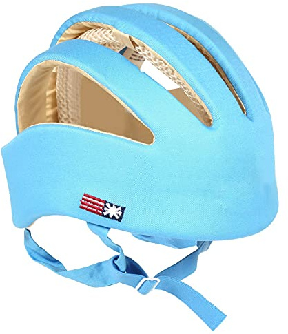 Sxhlseller Safety Helmet for Toddlers for Baby Boys and Girls, Comfortable Breathable Head Protection Hat, 43-53 Cm, Beige (Blue)