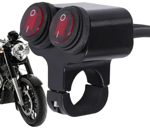 Interruttore di controllo della luce per motocicletta - Pulsante sul manubrio in lega di alluminio, controller faretto impermeabile, design stabile antivibrante | Accessorio di guida affidabile per il