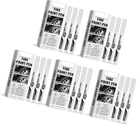 Lot de 15 marqueurs de peinture blancs pour pneus de voiture, imperméables, séchage rapide, marqueurs de pneus pour réparation de rayures, marqueurs multi-usages