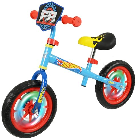 Hot Wheels 12 Boys and Girls Balance Bike 2+ Years Old with Light Up Wheels - Adjustable 12 Inch Balance Bike - Kids Balance Bike 2+ Years Old - Toddler Balance Bike