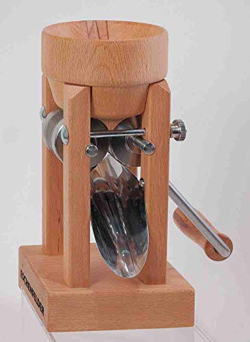 Eschenfelder Flockenquetsche | Tischmodell mit Trichter aus Kernbuche | Flocker | frische Haferflocken