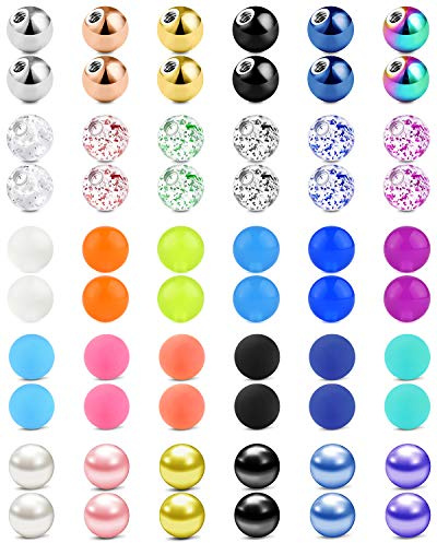 AceFun 16G Bolas de Recambio 3mm para Piercing Bolas 1.2mm Recambio Barbell Parts Acero Inoxidable Bolas Flexibles Transparentes para Mujeres y Hombres
