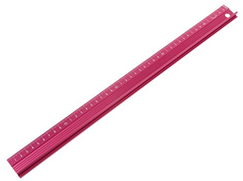 RK-HYTQWR Règle Droite Professionnelle en Alliage d'aluminium Échelle de Protection Ingénieurs de Mesure Outil de Dessin 20/30/45 cm, règle de Protection de Coupe en Aluminium de 45 cm, Rouge