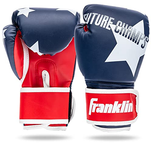 Franklin Sports Kids Boxing Gloves Set - Future Champs Youth Training Boxing Gloves for Kids Ages 5-8 - 6 Ounce - Boys + Girls - Red + Blue Pair