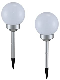 Bolas solares LED de 15 cm de diámetro en juego de 2 con estaca