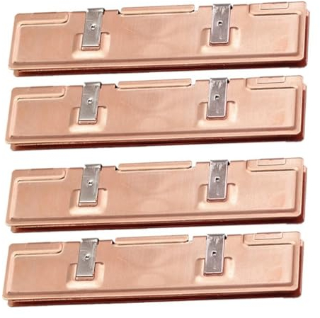 Elqubkan Radiador de disipador de calor (4 unidades, cobre, 126 x 26 x 7 mm, para radiadores de memoria RAM DDR2, DDR3, DDR4)