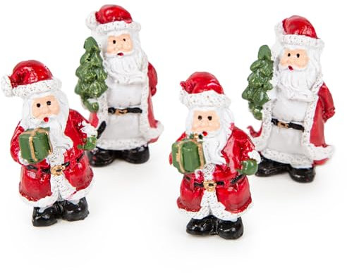 Logbuch-Verlag 4 kleine Weihnachtsmann Figuren Nikolaus Dekofigur Give-Away kleines Nikolausgeschenk 5 cm Weihnachtsdekoration