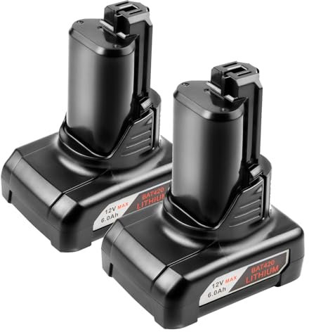 LabTEC BAT420 Akku für Bosch, 12 V, 6000 mAh, Li-Ion-Akku für Bosch BAT420, Ersatzakku für Bosch 2607336013, 2607336014, BAT411, BAT411A, BAT412A, 2 Packungen