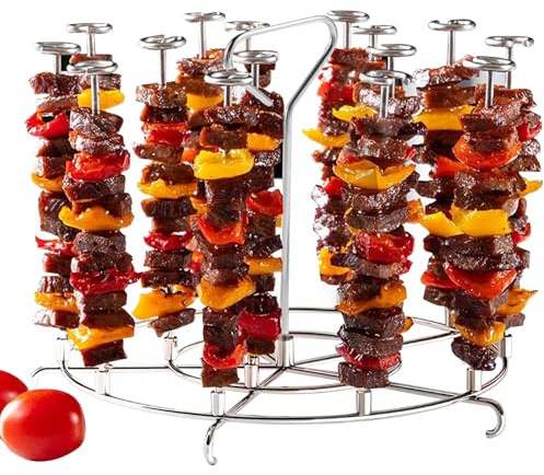 DRELD Stainless Steel 8QT Skewer Stand, Compatible with Ninja Foodi Air Fryer - Kebab Grill Rack Holder, Kabob Accessories for Instant Pot, Pressure Cookers