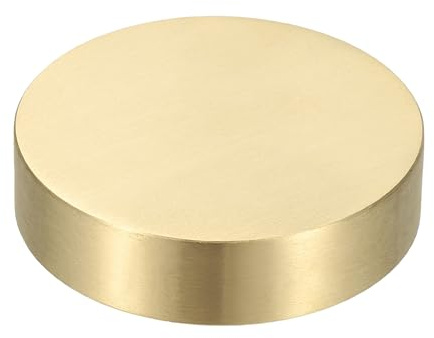 PATIKIL Chinese Calligraphy Paper Weight, 60mm Round Brass Paperweight Holding Paper Flat for Painting Writing Ink Drawing Desktop Home Office Decoration, Gold Tone