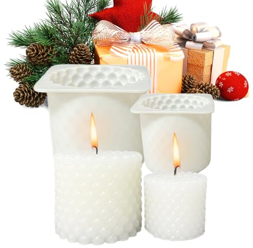 Moldes De Velas De Silicona,2 Piezas Herramientas De Bricolaje Antiadherentes - Moldes De Silicona Modernos Para La Fabricación De Velas, Yeso, Jabón, Moldeo De Resina,