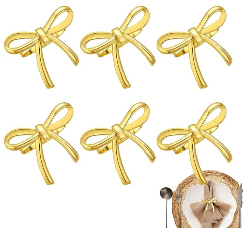 Anilla De Servilleta,Hebilla Elegante En Forma De 6 Piezas | Anillos Portaservilletas | para Mesa, Comedor, Banquete, Fiesta, Boda, Navidad, Accion De Gracias, Pascua