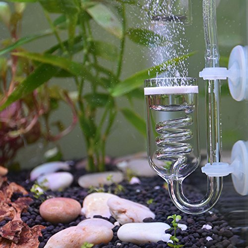 Yagote Glass CO2 Reactor, 3 Spiro Glass Diffuser for Aquarium Plants, Suitable for Tanks 15-200 Gal/60-757 Liter