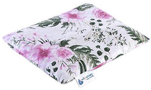 Medi Partners Kirschkernkissen Körnerkissen groß Wärmekissen 500g Rechteck 20x25cm Öko Natur 100% Baumwolle Wärme + Kältetherapie Massagetherapie (Rose Blumen)