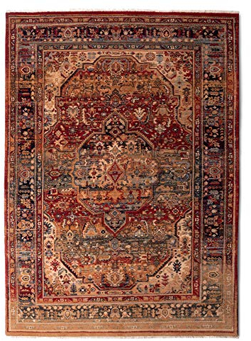 Theko | Teppich Saharna aus 100% Schurwolle, maschinell gewebt, Oeko-Tex, aus Neuseeland | Rot | 60x90cm