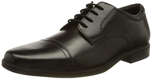 Clarks Herren Howard Cap Shoes, Black Leather, 43 EU