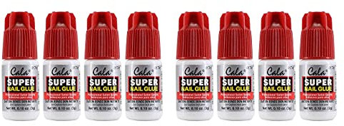 Cala Super Nail Glue Professional Salon Quality | Quick and Strong Nail Liquid Adhesive (8 Bottles)