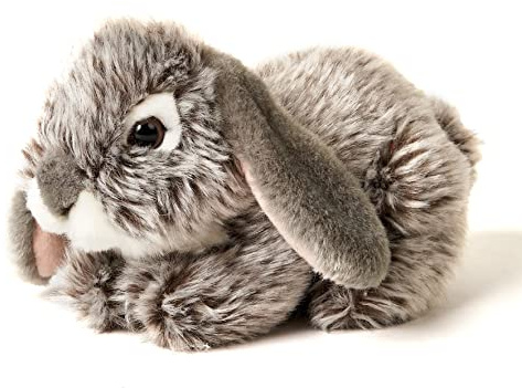 Uni-Toys - Conejo Carnero, Tumbado (Gris) - 18 cm (Longitud) - Conejo de Peluche, Conejo - Peluche