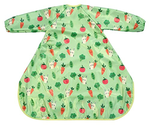 Bibetta Wipeezee Premium Baby Weaning Bibs With Sleeves For 6 month+, Waterproof Coverall Bibs for Baby, Toddler, Boy, Girl | UK Design Eco Friendly & Durable Wipeable Bib for Highchair Baby Feeding