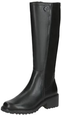 CAPRICE Damen Hohe Stiefel mit Absatz mit Reißverschluss Elegant, Schwarz (Black Comb), 41 EU