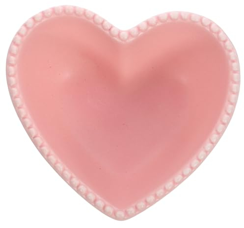 PACKOVE Heart Dinner Bowl Heart Shaped Bowl Ceramic Salad Bowl Ceramic Serving Bowl Pink Porcelain Bowls for Appetizer Sauce Dessert