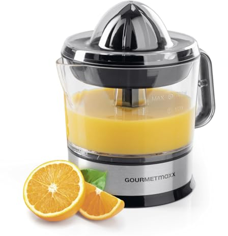 GOURMETmaxx Spremiagrumi elettrico per agrumi e succo d'arancia | Spremiagrumi fino a 700 ml di volume di riempimento | Spremiagrumi con vari accessori per un gusto più fresco | 40 W