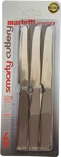 Set 6 Pezzi Coltelli da Tavola Smarty Tortora Marietti