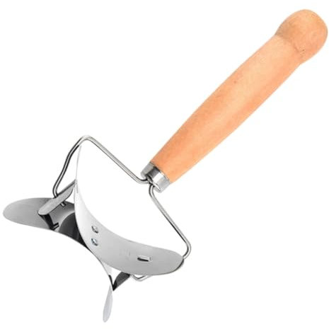Cabilock Cortador De Masa Para Empanadillas y Dumplings Pequeño, Acero Inoxidable, Mango De Madera Ergonómico, Herramienta De Cocina Para Uso Doméstico y Restaurantes, Molde Manual Para Raviolis