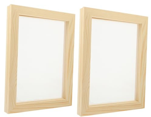 SEWACC 2st Materialpaket Für Holzkunst-bilderrahmen Kleinigkeit Hausgemachter Rahmen Stoff Papier Würfel Rahmen Zur Papierherstellung Kit Zur Papierherstellung Papierform Stapel Hölzern