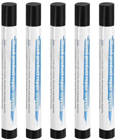 sourcing map 5pcs Wood Filler Sticks Wooden Wax Touch Up Furniture Repair Crayons for Scratch Hole Wood, Black