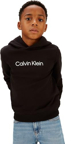 Calvin Klein Inst. Logo Reg. Terry Hoodie Iu0iu00679 Sweat à Capuche, Black (CK Black), 12 Years Mixte