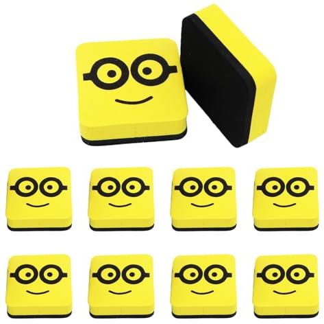 THXFUNAREA 10 Pezzi Lavagna magnetica, Cancellino lavagna magnetica bianca, Cancellino lavagna gesso, Per Scuole, Famiglie e Ufficio