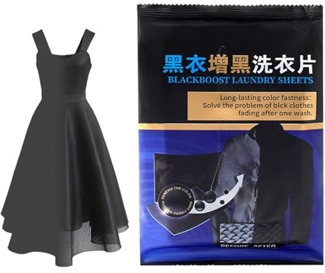 DAWCBVJQ Tinta Nera per Capi d'Abbigliamento, 50 Pezzi Rinnovatore Delicato a Lunga Durata, Tintura di Lunga Durata per Abbigliamento, per Magliette Jeans Lana e Cotone Casa Ufficio Hotel Bagno