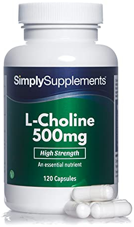 L-Cholin Kapseln | Cholin Active 500mg High Potency | Für Veganer & Vegetarier geeignet | 120 Kapseln = 2 Monatsvorräte | Hergestellt in Großbritannien nach GMP-Standards