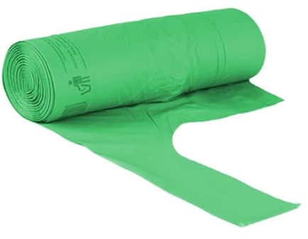 Virsus 150 Sacchetti Biodegradabili f.to 55 x 68 da 30 Litri, Sacchi Raccolta Umido Salvagoccia con Manico lungo, 10 Rotoli da 15 Sacchi Organico compostabili e biodegradabili colore verde