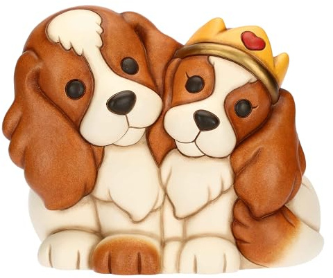 Coppia cani Cavalier King in ceramica