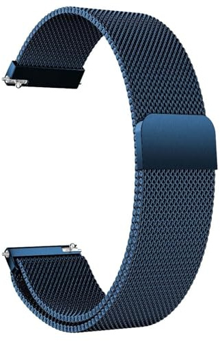 LYYLTX Edelstahl Mesh Uhrenarmband Metall Ersatz Armband Magnetverschluss Smartwatch Schnellverschluss Watch Uhren Ersatzband Für Damen Herren 14mm 16mm18mm 20mm 22mm 24mm (20mm,Blue)