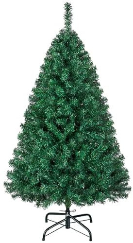 Yaheetech Albero di Natale 127,5 cm Artificiale Automatico Folto Realistico 330 Rami Incernierati Supporto in Metallo Pieghevole Decorazioni per Casa Negozio